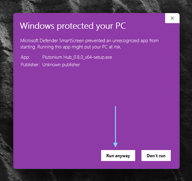 plutonium-hub-setup run anyway